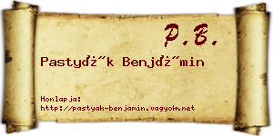 Pastyák Benjámin névjegykártya